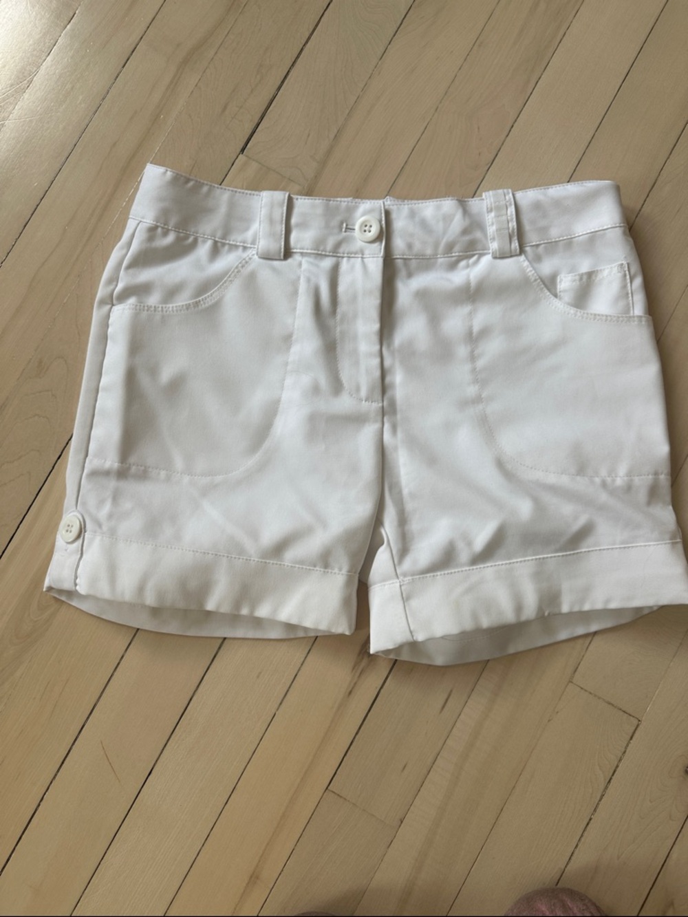Classic White Girls Golf Shorts